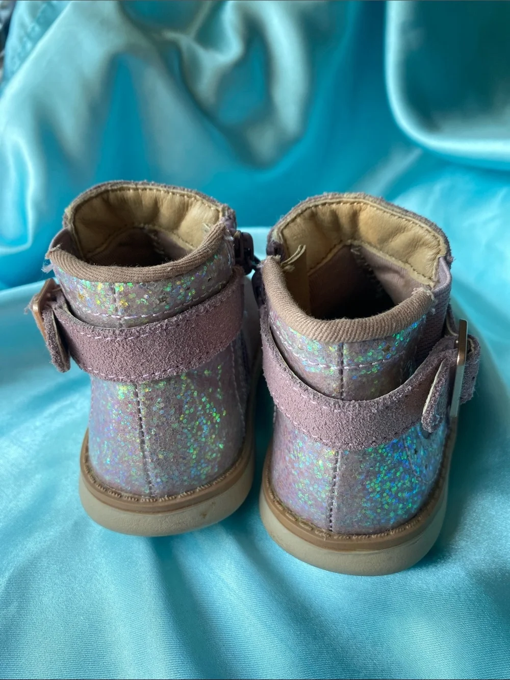 Stride Rite SRT Agnes Sparkle Mauve Ankle Boots - Stylish Girls' Boots